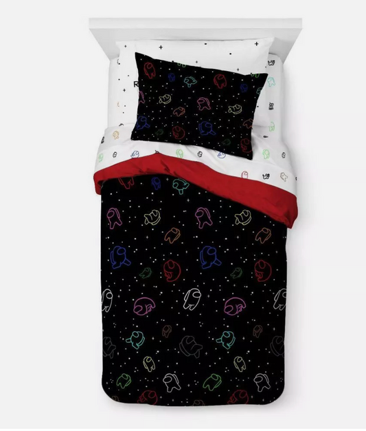 5 pieces Twin Among Us Bed in a Bag Bedding Set Reversible Comforter