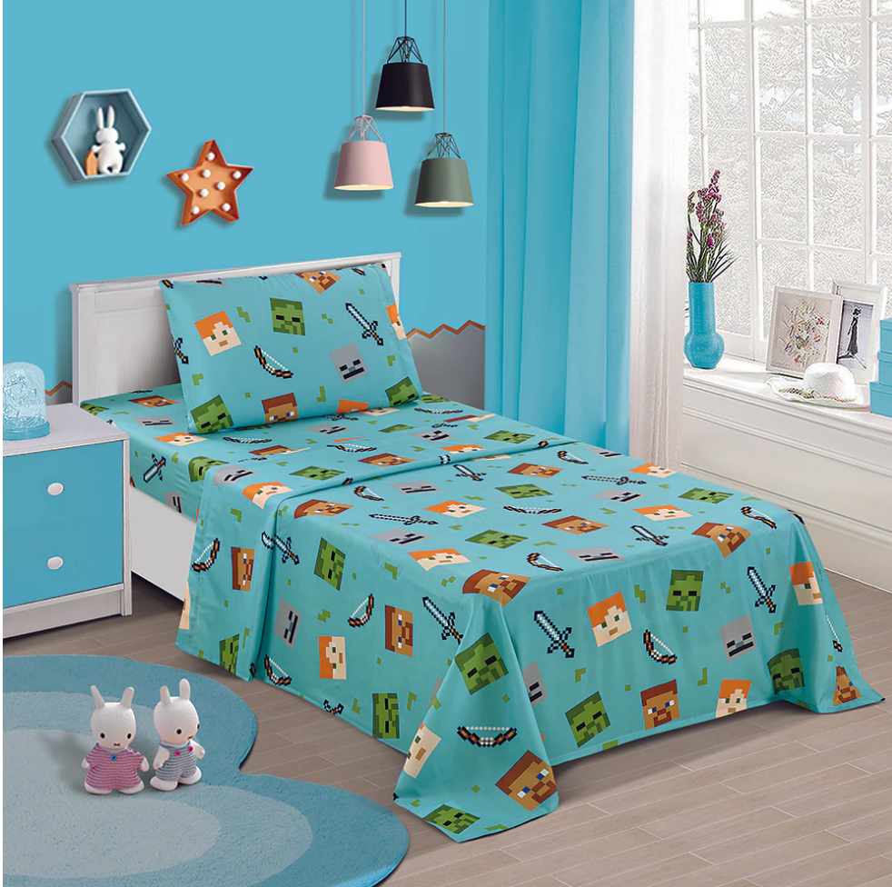Minecraft 'Blocks" Twin Size 3 Pieces Sheet Set