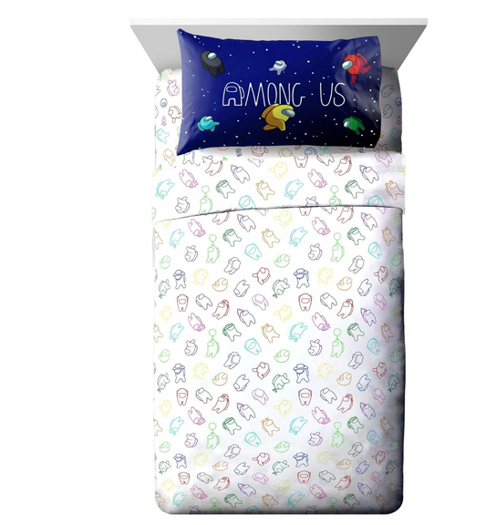 4 Pieces Among Us Crewmates Full Size Sheet Set