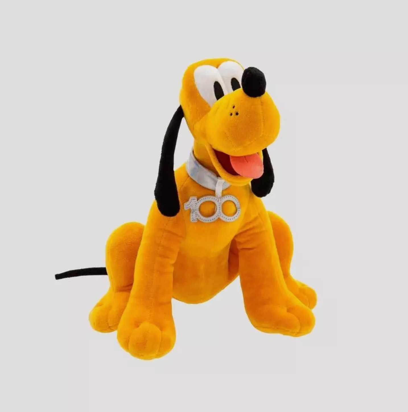 Disney 100 Year 12" Pluto Plush Platinum Collar Commemorates Disney's 100th