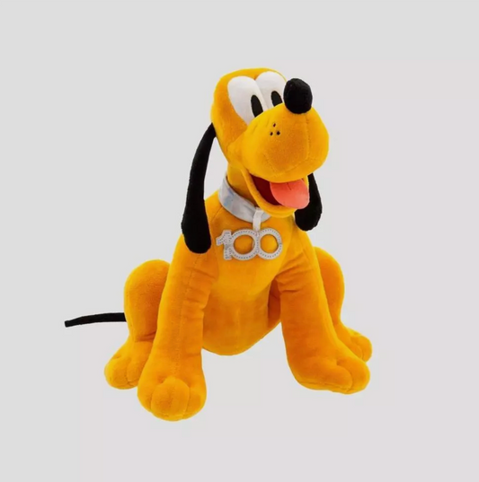 Disney 100 Year 12" Pluto Plush Platinum Collar Commemorates Disney's 100th