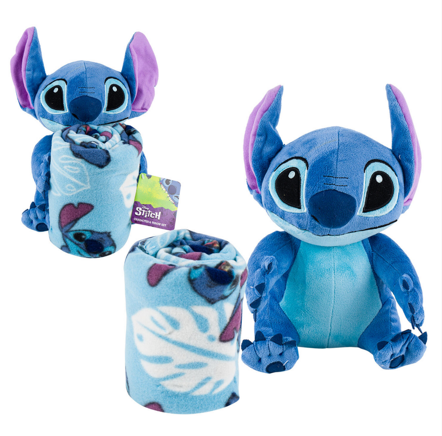 Lilo & Stitch Doll Hugger & 40"x50" Fleece Throw Blanket & Body Pillow