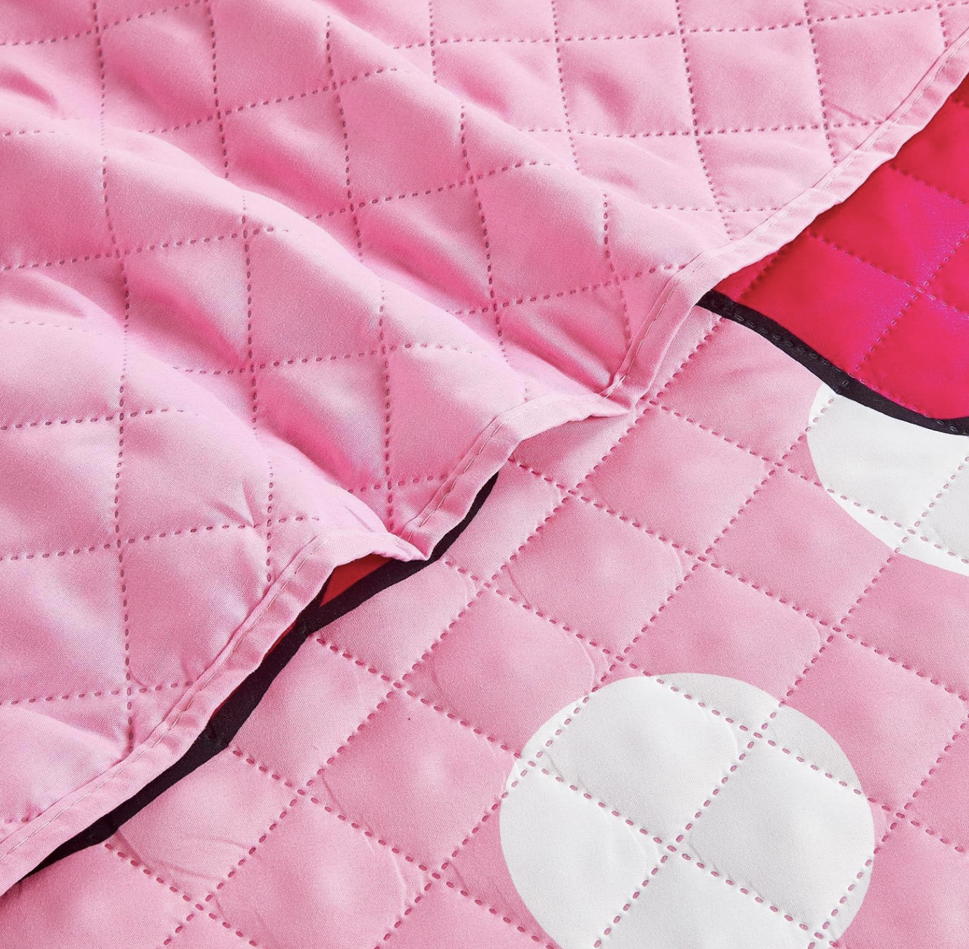 Minnie Mouse Twin Bedding Bedspread, Flat Sheet, Fitted Sheet Pillowcase 4 Pieces Set