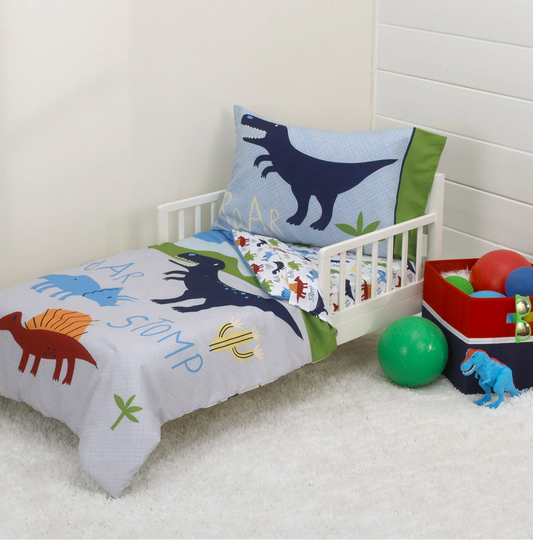 Dinosaurs 4-Piece Toddler Bedding Comforter Set