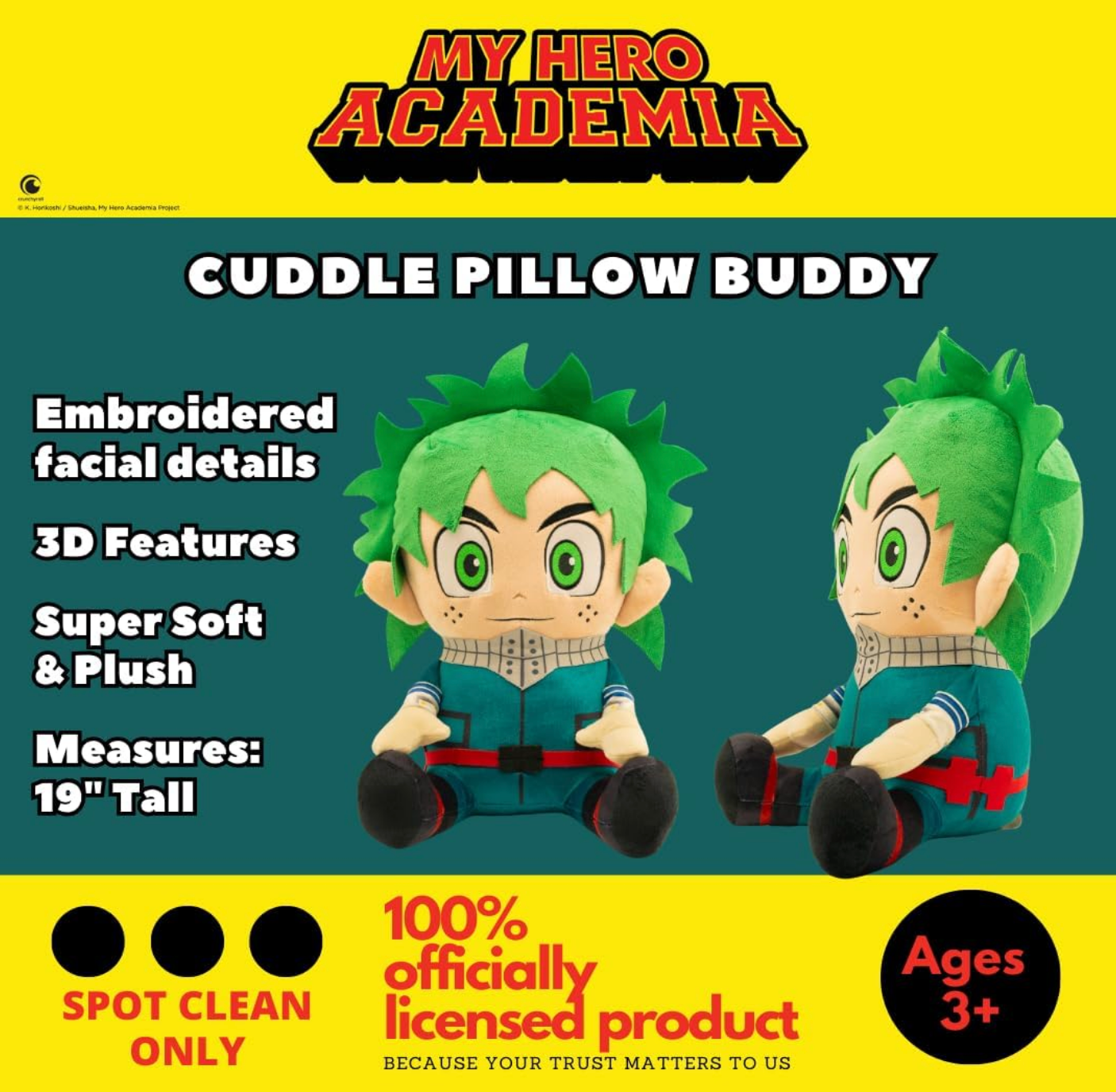 My Hero Academia Izuku Midoriya Anime Super Soft Cozy Decorative Cuddle Pillow