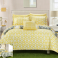 Reversible Yellow Twin Size (3 Piece) Bedding Quilt, Pillow Sham and Decorative Pillow