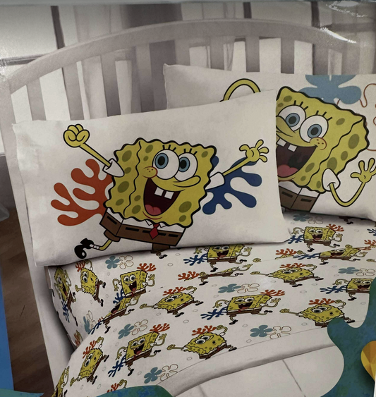 Spongebob Squarepants Twin Size Sheet Set 3 Pieces Kids Set