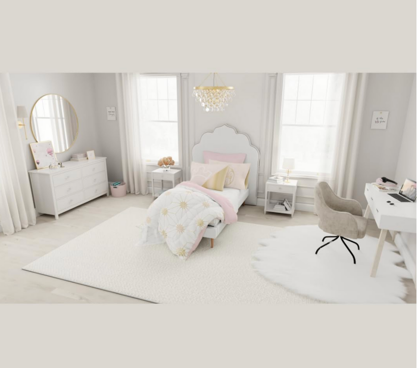 Jay Franco Disney Princess Icons Bedding Comforter and Sheet Set, Twin