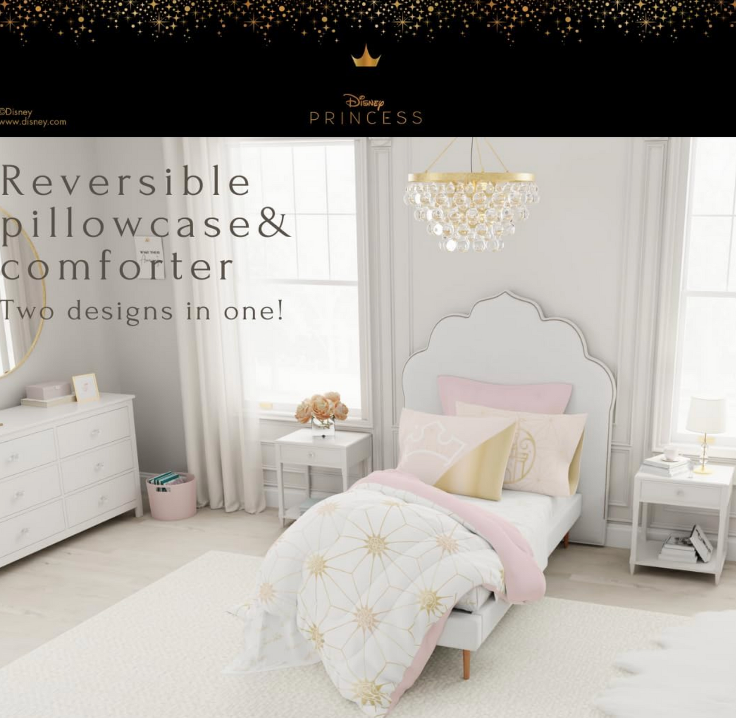 Jay Franco Disney Princess Icons Bedding Comforter and Sheet Set, Twin