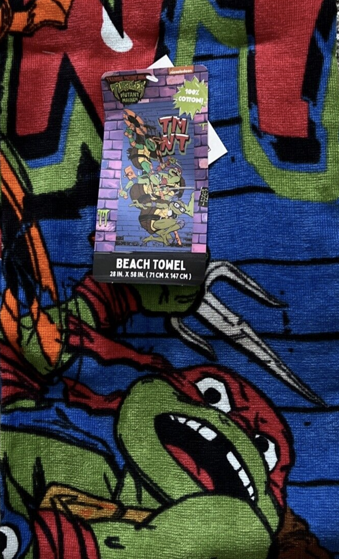Ninja Turtles TMNT 100% Cotton Beach Towel 28"x58"