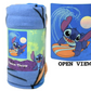 Stitch Fleece Throw Blanket with Surfing Design 45"x60"