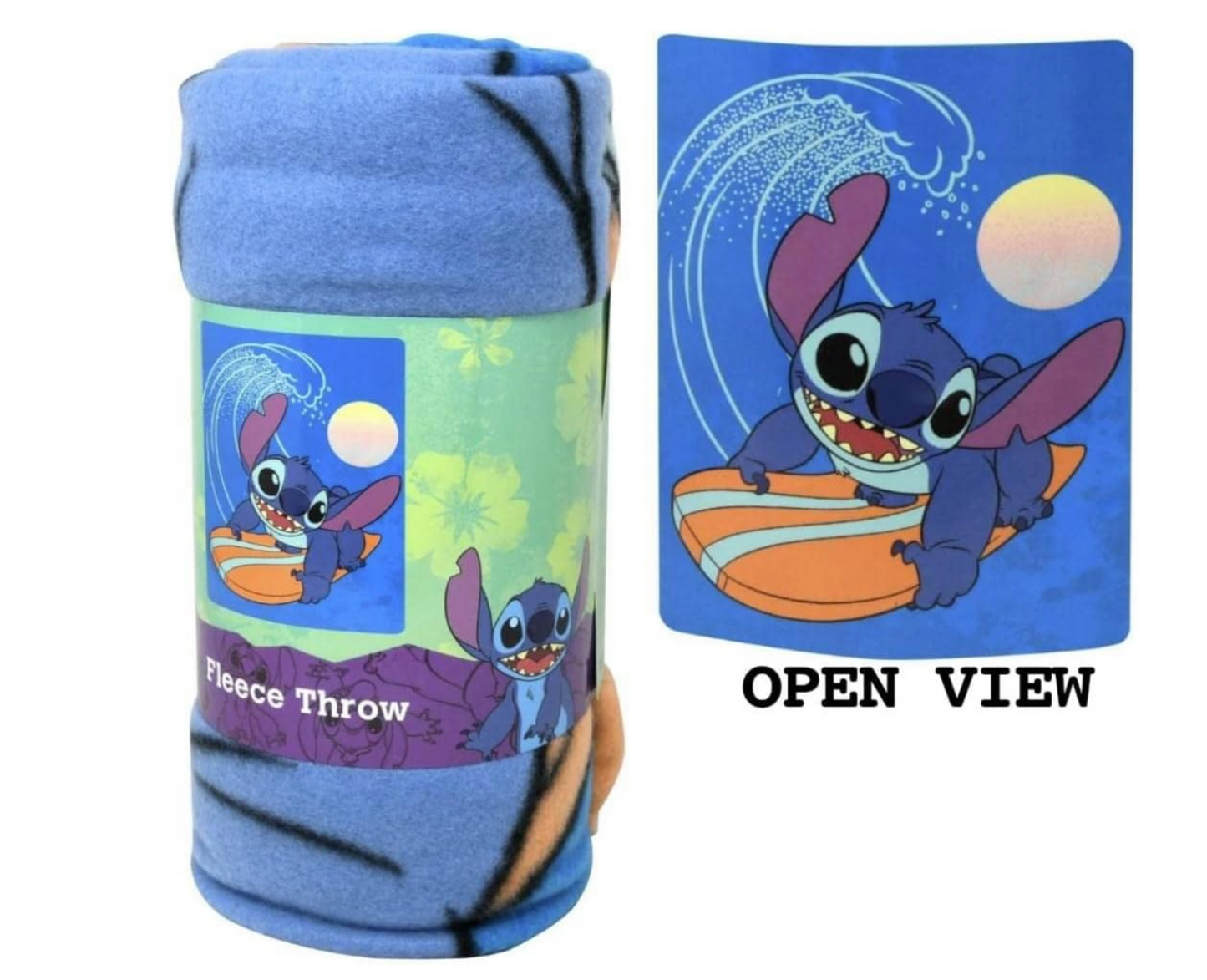 Stitch Fleece Throw Blanket with Surfing Design 45"x60"