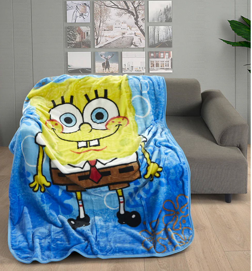 SpongeBob Extra Soft Plush 60"x80" Twin Size Blanket "Under The Sea"