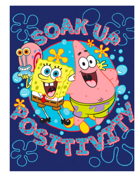 SpongeBob Extra Soft Plush 60"x80" Twin Size Blanket "Soak Up Positivity"