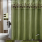 18 Piece Bath Rugs,  Shower Curtain, Hooks, Towel Set Sage Green