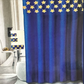 18 Piece Bath Rugs,  Shower Curtain, Hooks, Towel Set Navy Blue