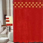 18 Piece Bath Rugs,  Shower Curtain, Hooks, Towel Set Red