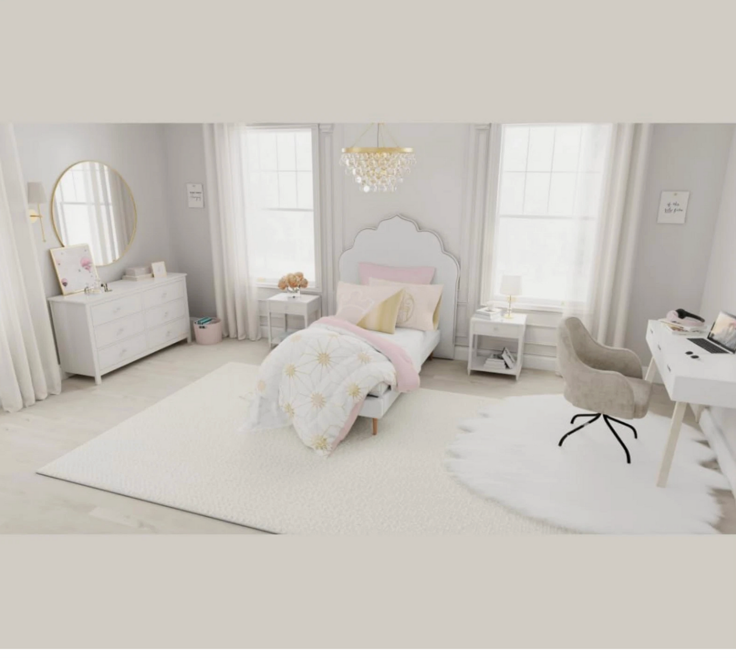 Princess Icon Kids Bedding Queen Comforter 5 pc Bed Set