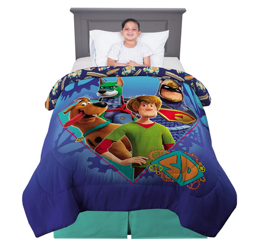 2 pcs Scooby Doo Reversible Twin Full Comforter and Pillow Sham Set