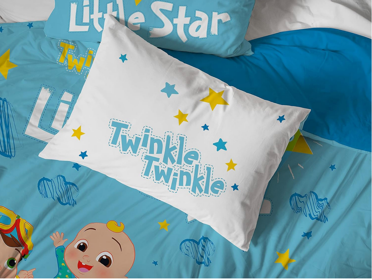 CoComelon Little Star 7 Piece Full Size Bedding Comforter Set