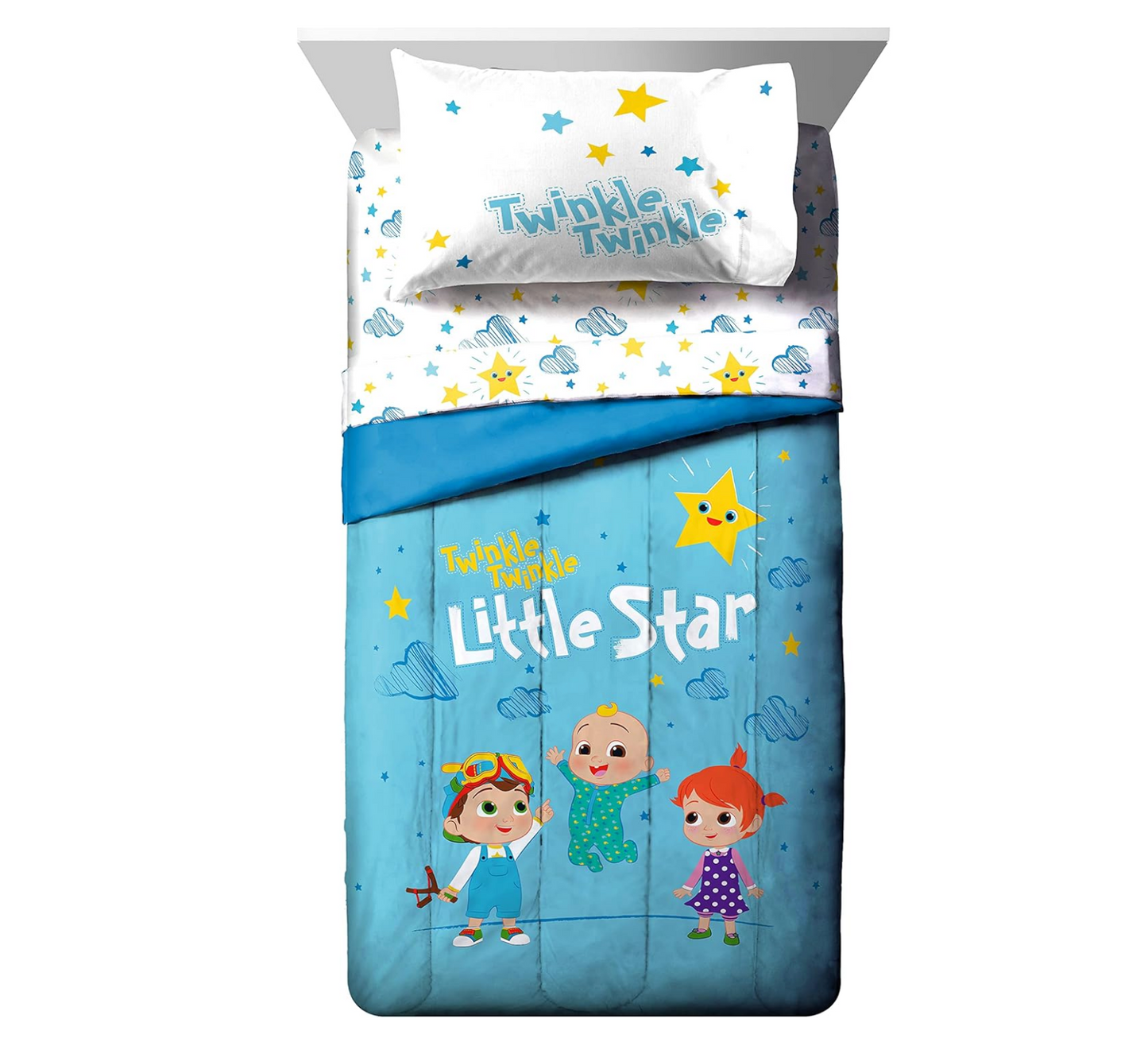 CoComelon Little Star 7 Piece Full Size Bedding Comforter Set