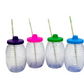 Mexican Style 16 oz Mini Plastic Barrel with Straw & Lid Traditional Vitroleros 6pcs