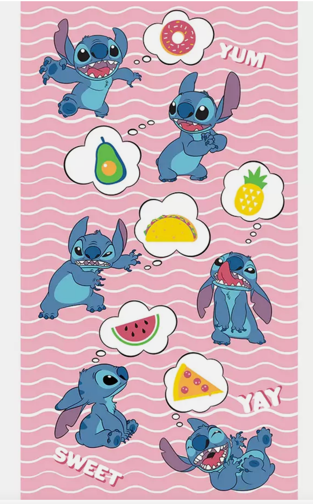 Yummy Icons Oversize 40"x72" Beach Towel Lilo & Stitch Kids