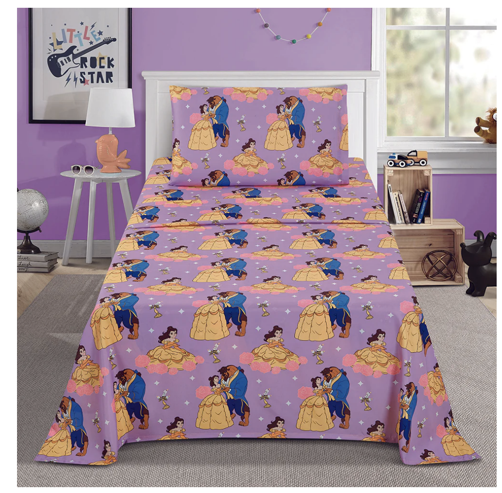 Beauty & The Beast Twin Size Sheet Set 3 Pieces Kids Set