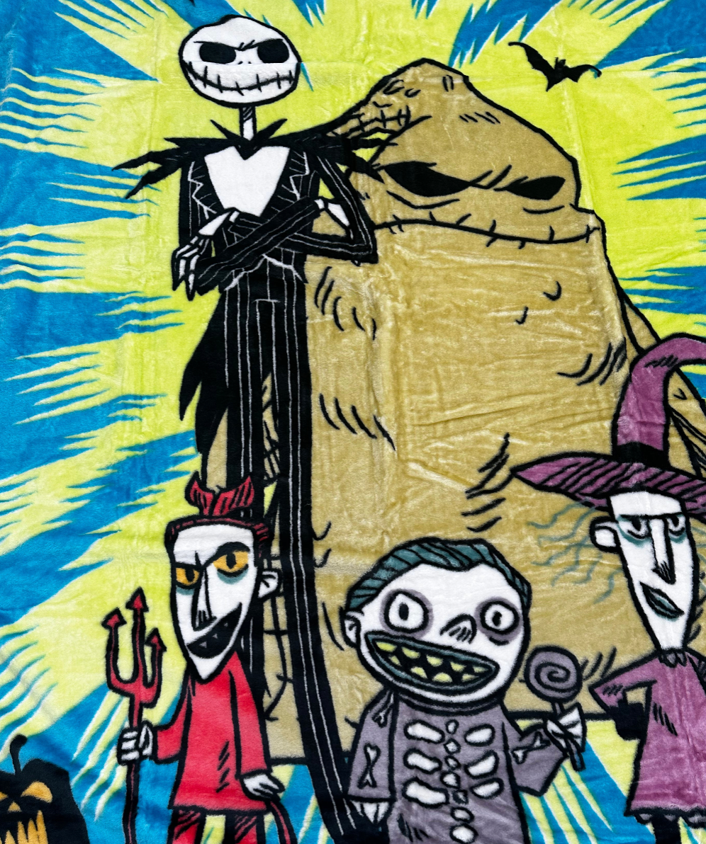 Nightmare Before Christmas Twin Plush Blanket Super Soft "Scaring Is My Business"