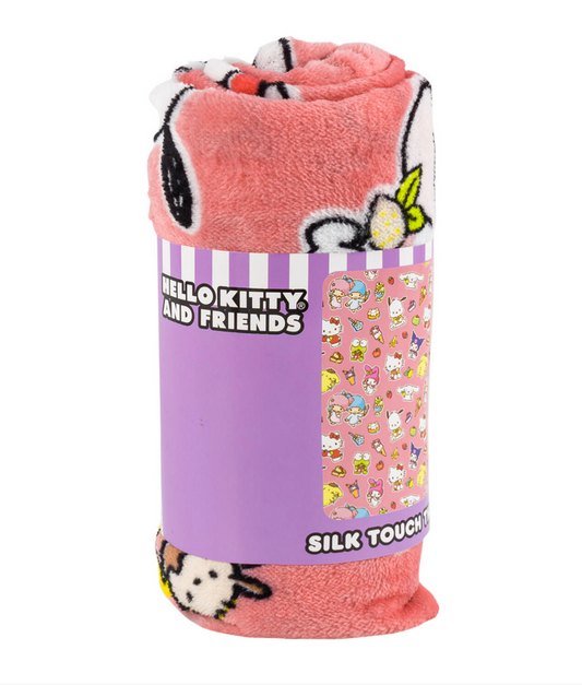 Hello Kitty & Friends Soft Silky Fleece Throw 40"x50" Kids Blanket “Sweetest Friends”