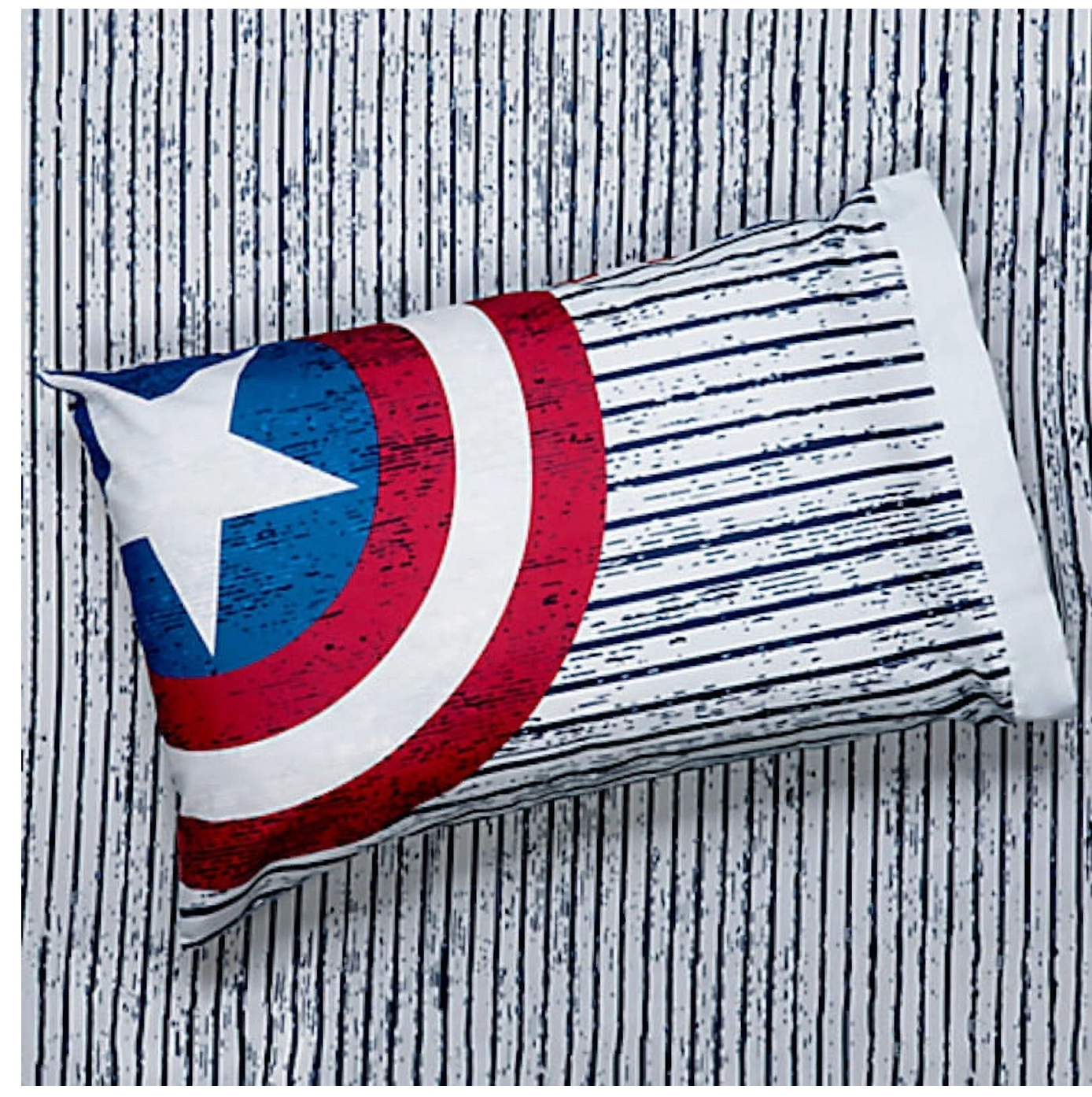 Captain America Emblem Shield Twin Sheet Set Kids Bedding