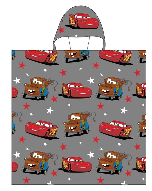 Lightning McQueen Cars - Hooded Kids Towel Poncho "Let's Drive"