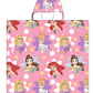 Princess - Hooded Kids Towel Poncho "Floral Royal Girls"