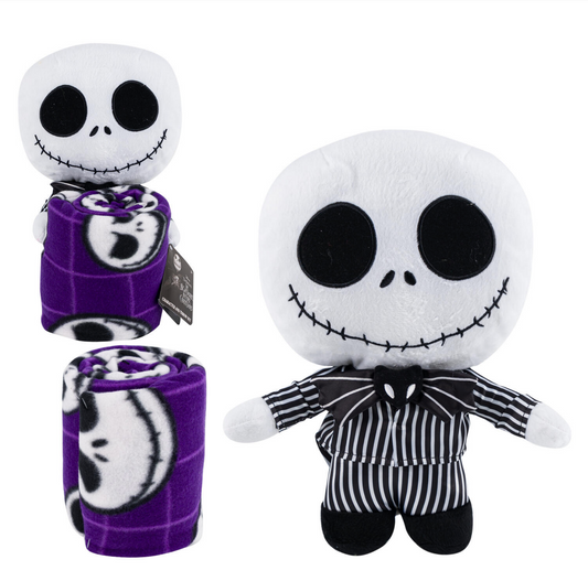 Nightmare Before Christmas Hugger & 40"x50" Throw Blanket Jack Skellington Body Pillow