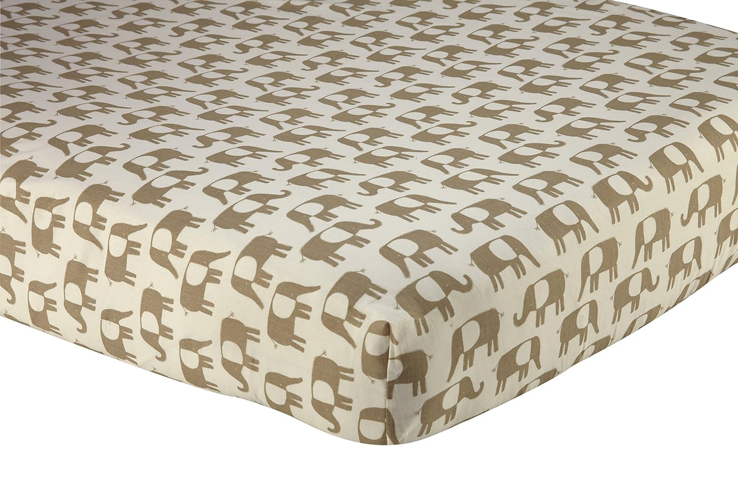 Zahara Brown Geometric Elephants 3 Pieces Newborn Crib Bedding Set By Sadie & Scout