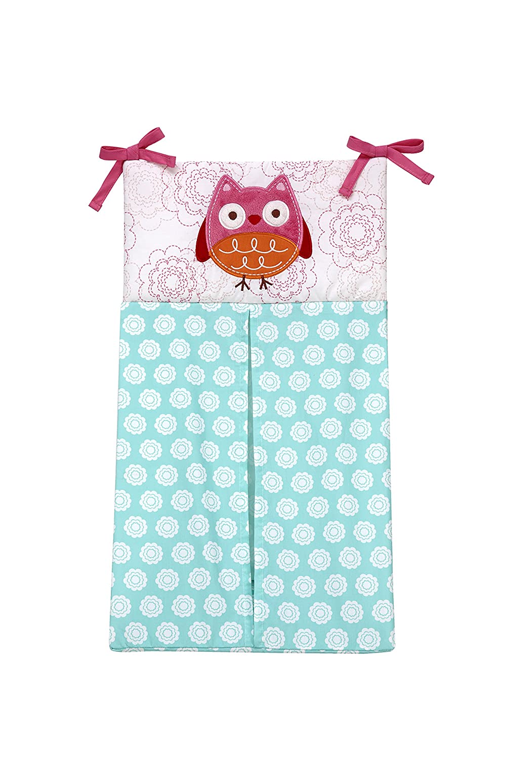 NoJo Owl Love Birds 4 Piece Crib Bedding Set with Diaper Stacker