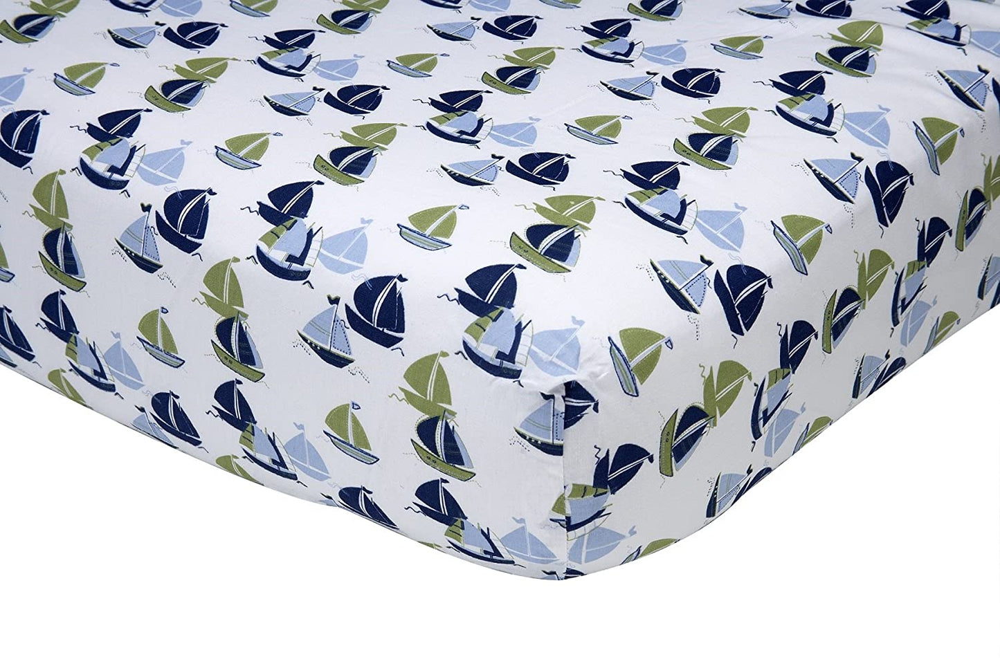 Nautica Kids Zachary 7-Piece Patchwork Sailboats Nursery Crib Bedding Set