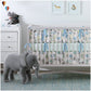 Dwell Studio Safari Friends Cotton Baby Crib Skirt - Caravan