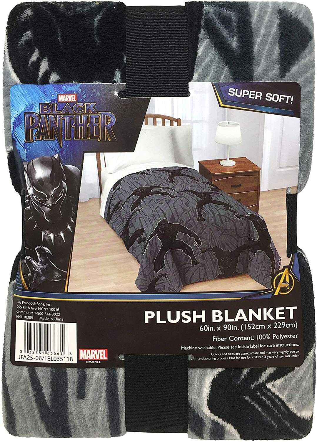 Marvel Comics Black Panther Twin-Full Sized Throw Blanket