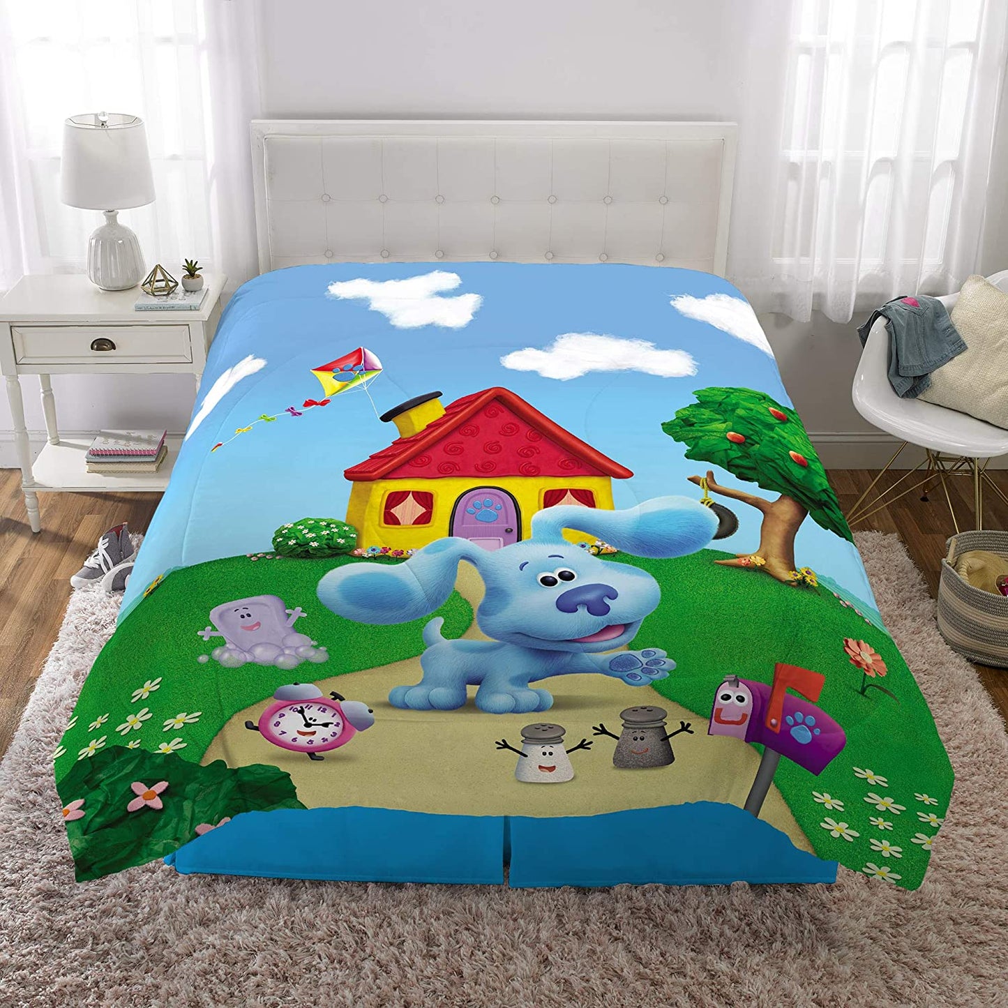 Kids Bedding Soft Microfiber Twin-Full Sized Comforter Blues Clues