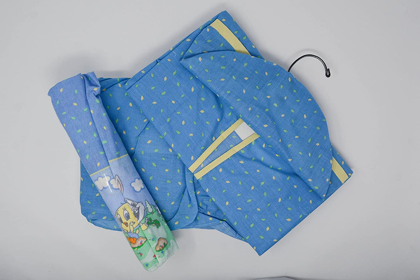 Baby Looney Tunes 3 Piece Playday Accessory Set - Crib Skirt, Flannel Receiving Blanket, Diaper Stacker