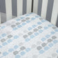 Zutano Elefant Blau Crib Sheet, White/Blue/Grey, 52" x 28" x 8"