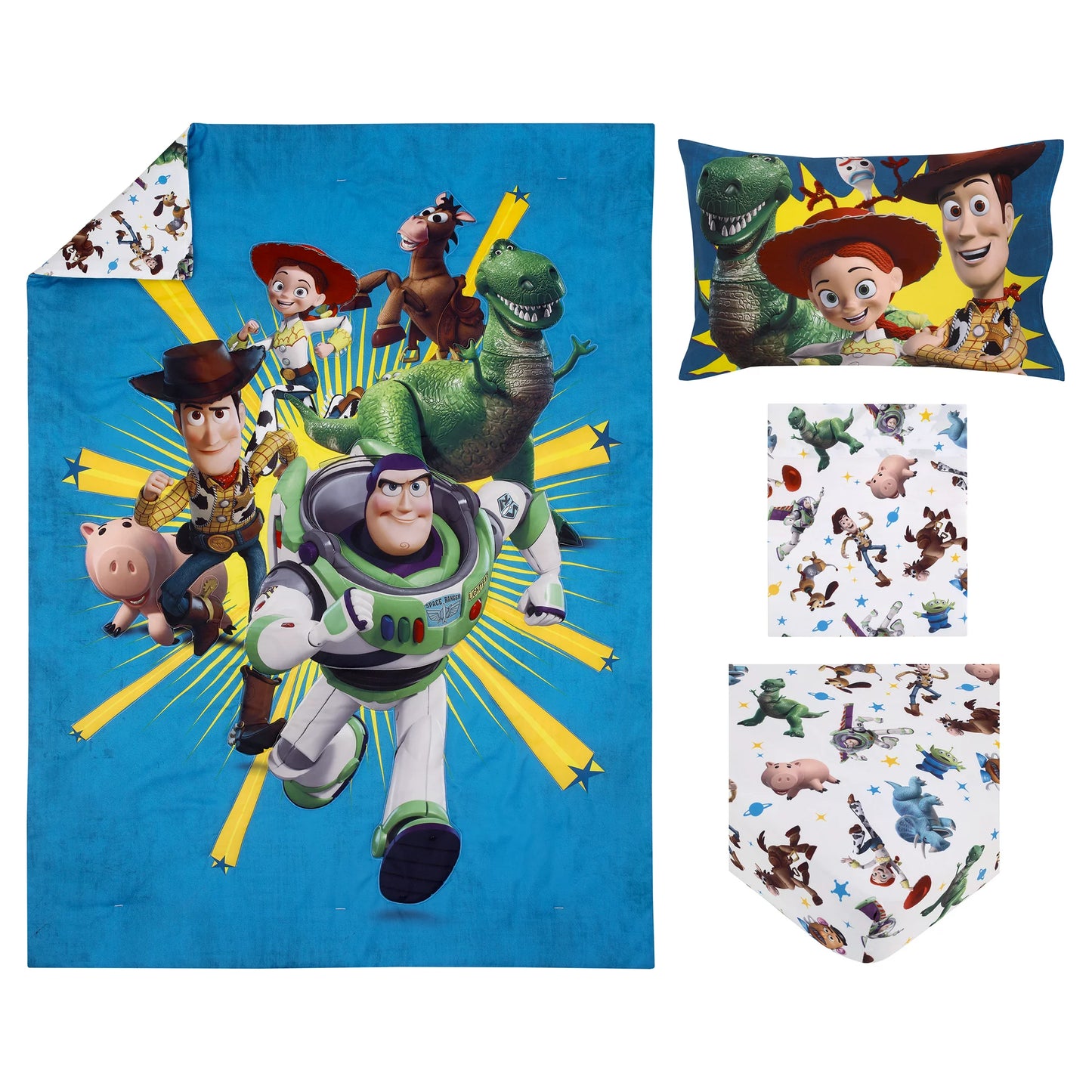 Disney Toy Story Toddler Bedding Set "Taking Action" 4-Pieces Boy Toddler Bed Size