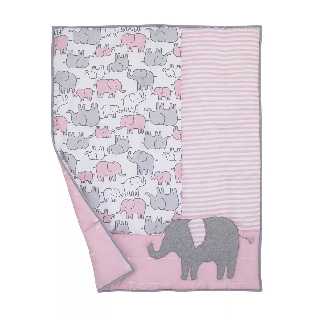 4 Pieces Elephant Crib Comforter Bedding Set - Pink Just One You made by Carter's