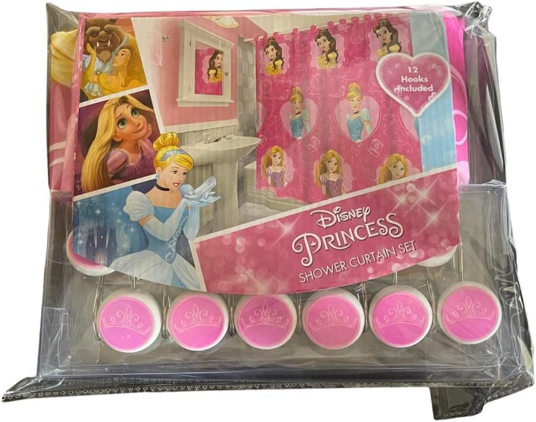 13 Pieces Disney Princess Shower Curtain & Hooks Set