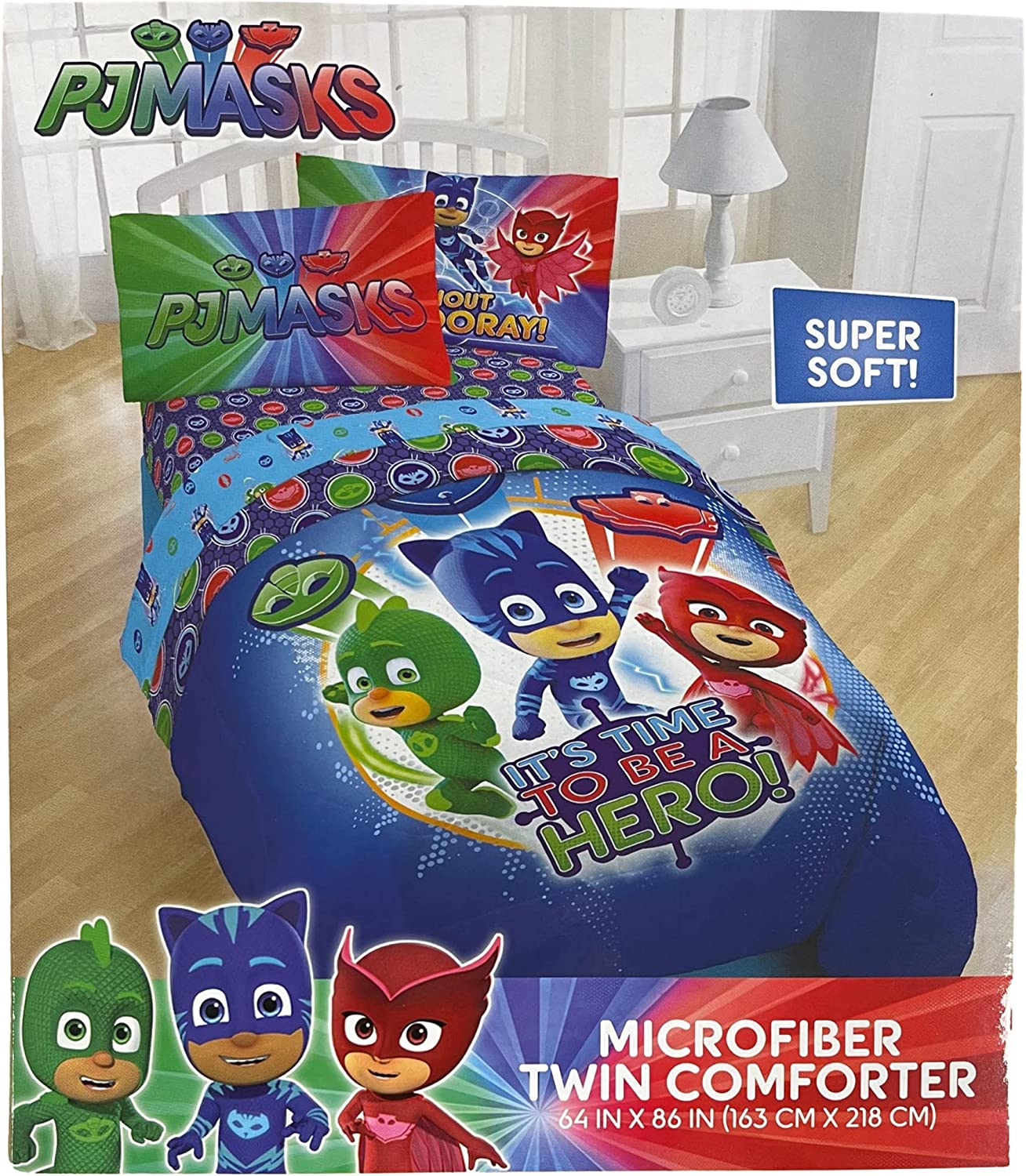 PJ Masks Twin Comforter "It"s Hero Time" Kids Bedding Comforter Only