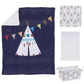 NoJo Teepee Tribal Crib Bedding, 4 Piece Set, Navy, Red, Ivory