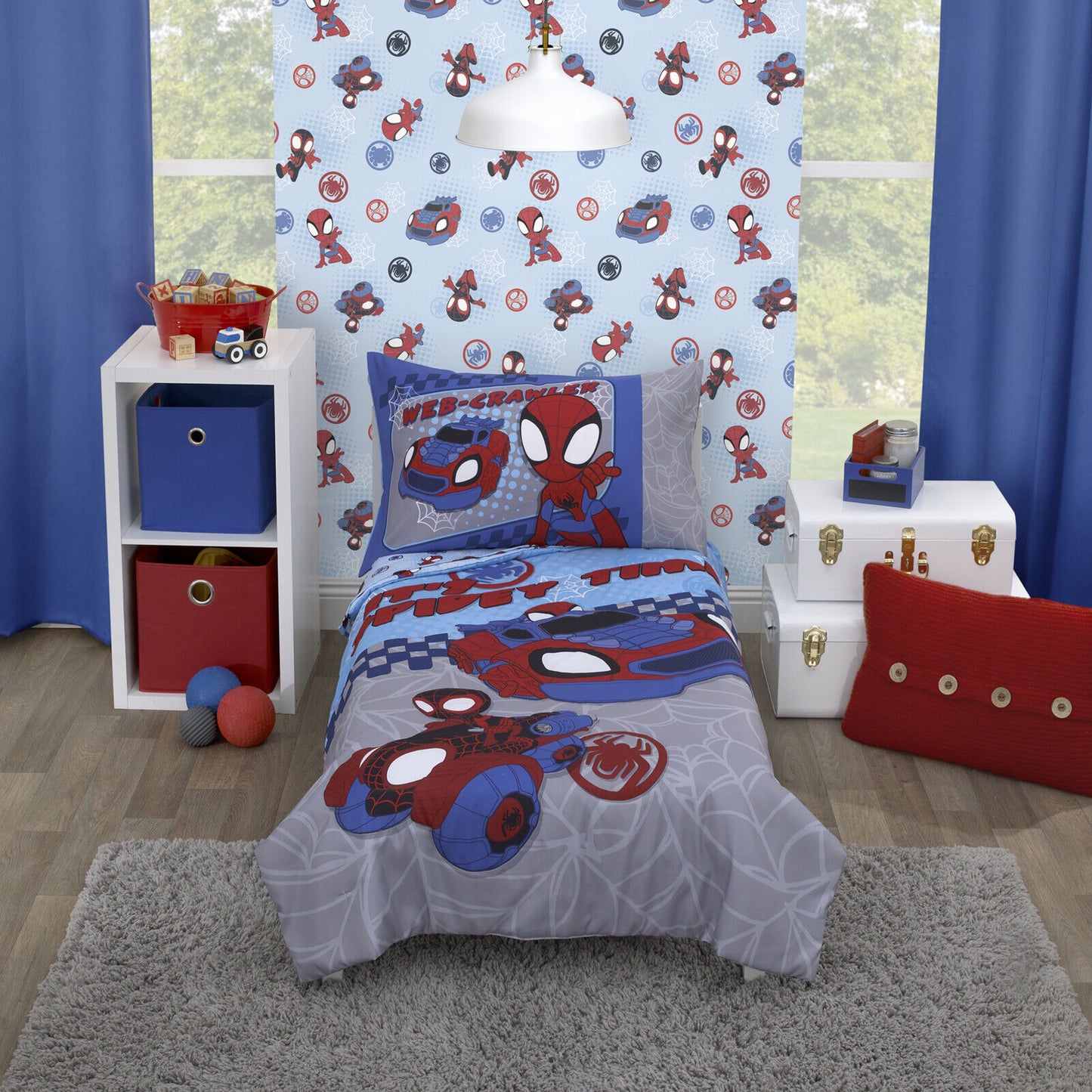 Marvel Spiderman Amazing Friends "Spidey Time" 4-piece Toddler Bedding Comforter Set