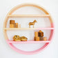 Petunia Pickle Bottom Dreaming in Dax Round Wooden Wall Shelf, Pink/Brown