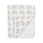 NoJo Serendipity - Ivory Elephant Print Plush Baby Blanket